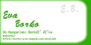 eva borko business card